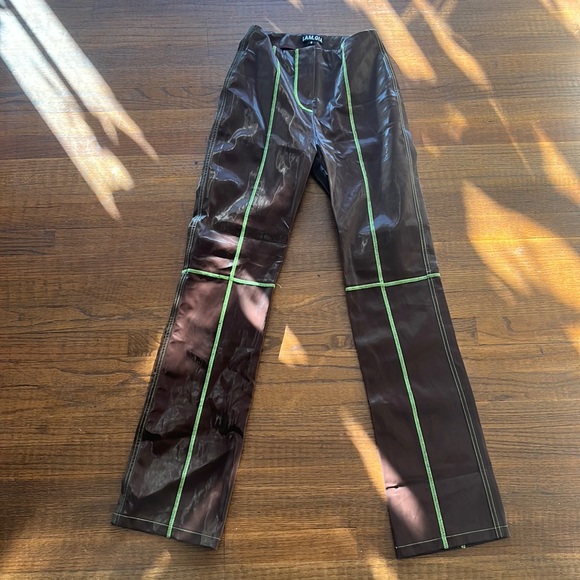 I.AM.GIA Callisto Patent Leather Pants with Contrast Stitching - Picture 2 of 5